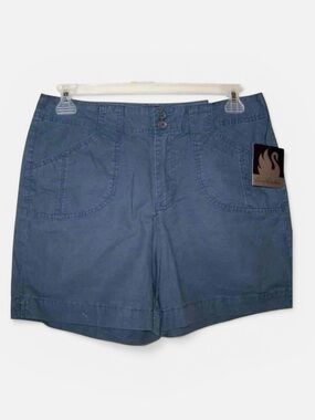 Gloria Vanderbilt Slate Blue Cotton Shorts Size 8 NWT Utility Hiking Casual
